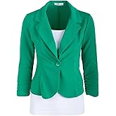 Auliné Collection Women's Casual Work Solid Color Knit Blazer