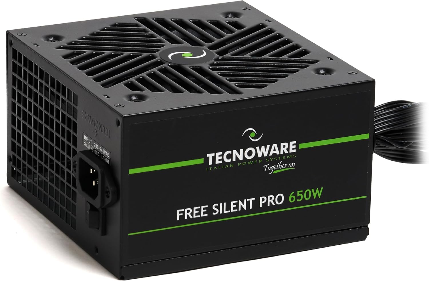 Tecnoware Free Silent Pro 650 Power Supply For Advanced Pcs With Nvidia Geforce Gtx - Rtx Graphics Card, Silent Fan, Pci-E Connectors, Cpu 4+4, Sata, Molex