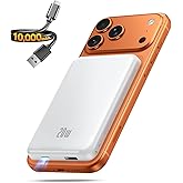 Portable Charger for Magsafe Power Bank - 10000mAh Magnetic Phone Charger, USB C 20W PD Fast Charging, Slim Wireless Battery Pack for iPhone 17/16/15/14/13/12 Series, for Travel Cruise Essentials