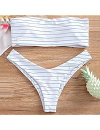 Trajes de baño para dama, diseño de rayas, acolchados, bikini