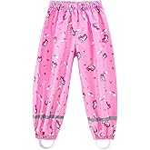 YIQAUMA Toddlers Boys Girls Waterproof Rain Pants Kids Lightweight Reflective Windproof Rainwear