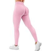 QOQ Hidden Scrunch Leggings High Waisted Workout Pants for Women Seamless Butt Liftting Tummy Control Gym Yoga Tights