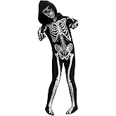 Cupohus' Unisex Jumpsuit - Scary Black and White Halloween Jumpsuit Costume compatible for cos like Skeleton