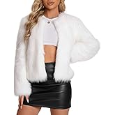 WELLATENT Fur Coats For Women, 2025 Plus Size Faux Fuzzy Jacket Fluffy Long Sleeve Winter Coat with Pockets.