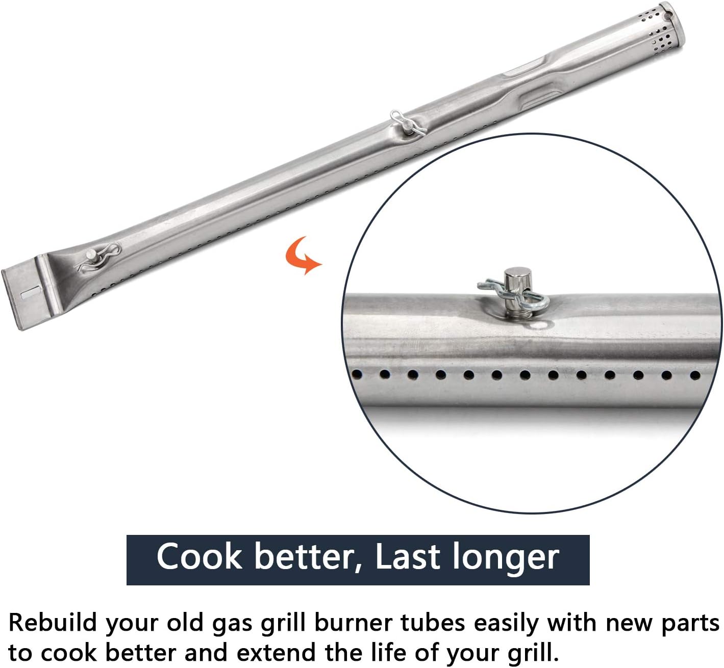 Hongso 15 15/16" SUS304 BBQ Gas Grill Replacement Burners for Charbroil 463250511, 463250811, Master Chef 85-3044-6, 85-3045-4, G45303, G453 Grill Models, G515-2200-W1, G501-0008-W1, 4-Pack (SBD731) : Garden & Outdoor