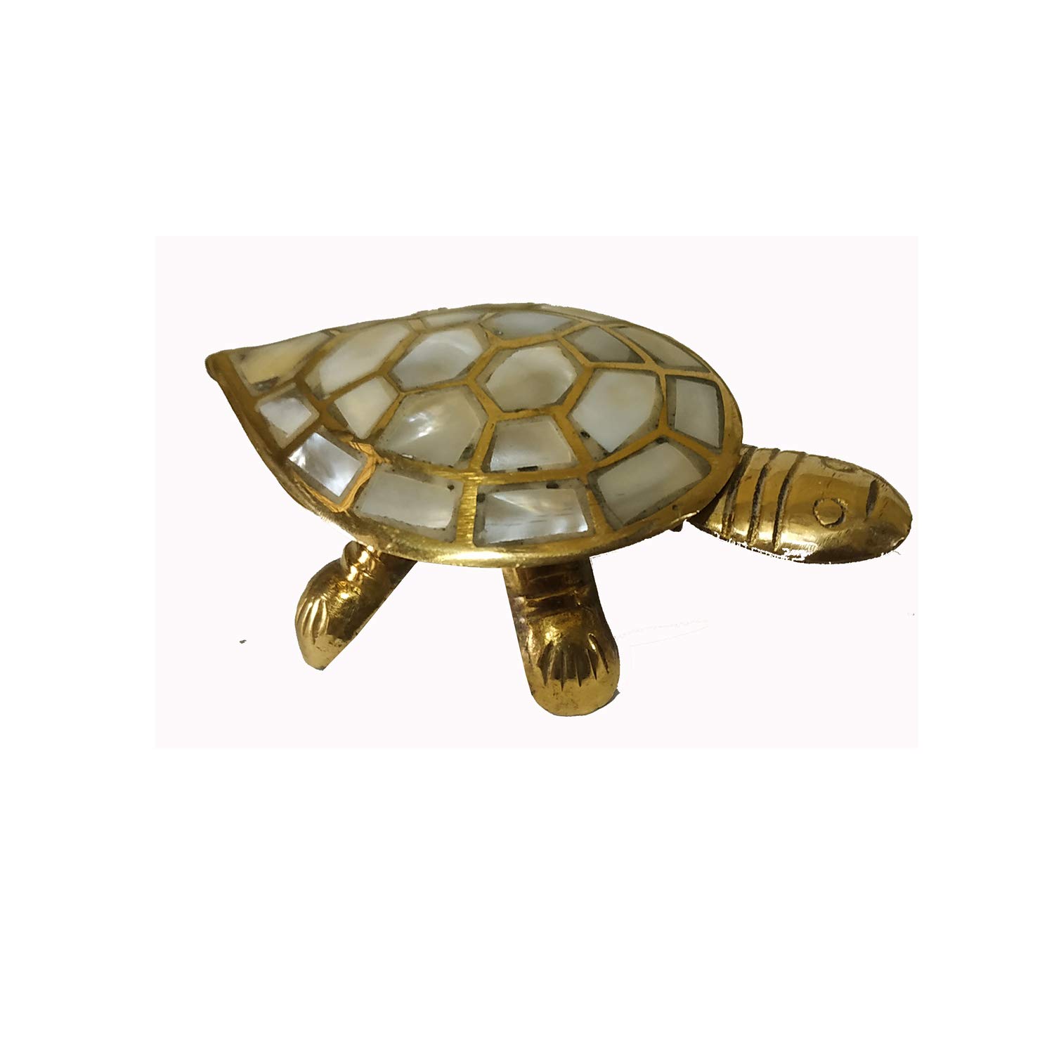 Salvus APP SOLUTIONS Religious Golden Brass Diamond-Shaped Wish Fulfilling Tortoise Turtle: A Feng Shui Charm for Home Décor and Positive Energy (3.5 inch_1PC)