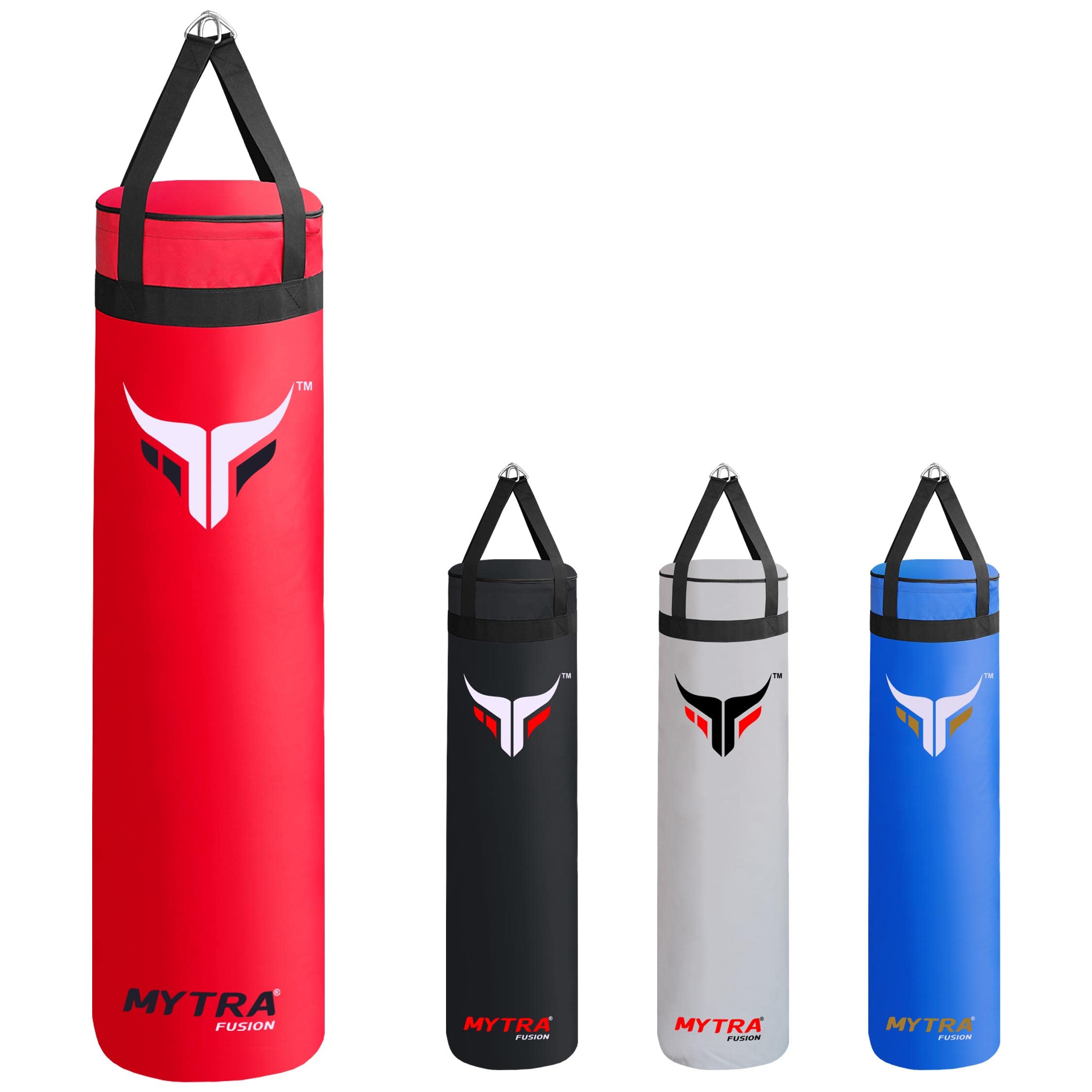 Mytra Fusion Boxing Bag Hanging Punching Bag for MMA, Muay Thai, Boxing, Karate Training, Kickboxing and Home or gym Training Unfilled Punch Bag Available with 2 Sizes 4FT and 5FT (Red, 5FT)