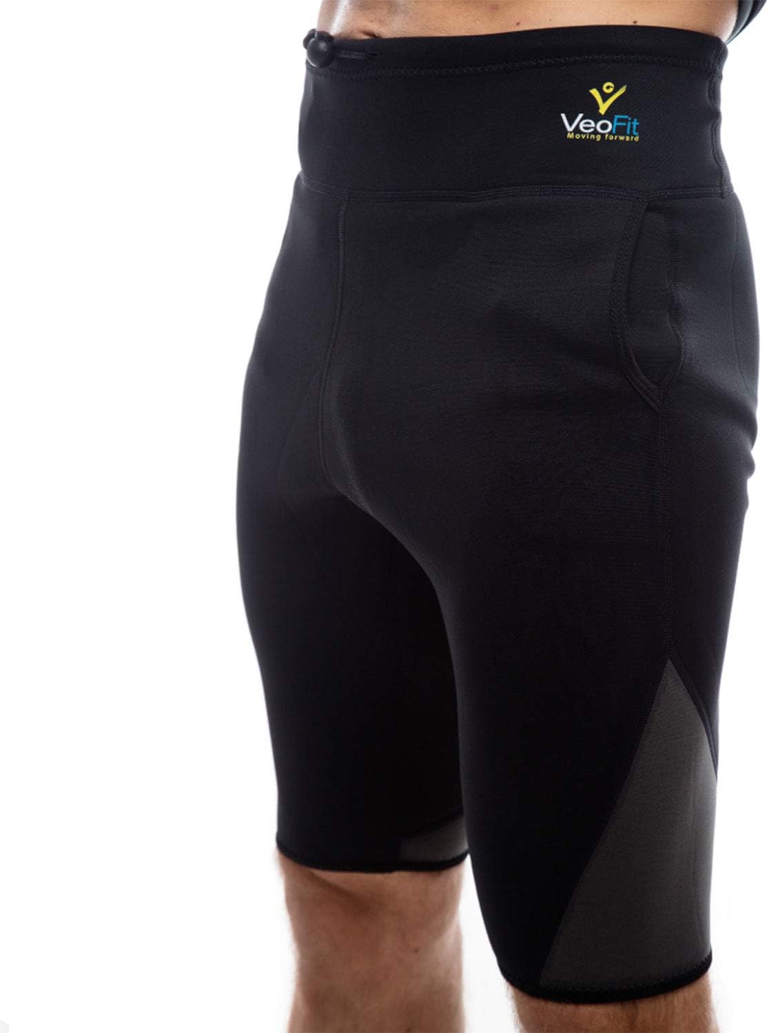 VeoFit Men Slimming Neoprene Shaper Ideal Sauna Shorts for Weight Loss and Workout- Size S-XXXL Carry Bag+ Fitness & Nutrition Guide