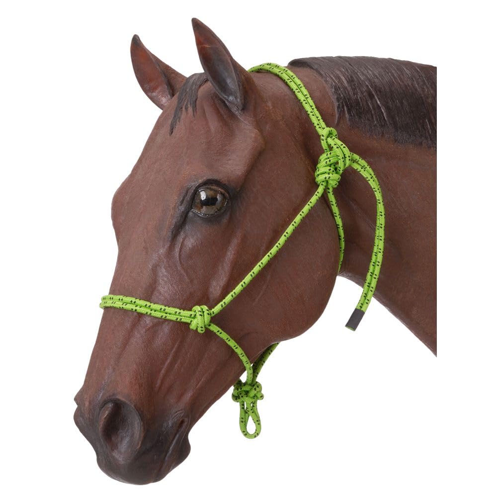 Tough 1 Horse Poly Rope Tied Halter, Neon Green