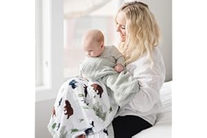 SARANONI Muslin Baby Blanket | Breathable, Ultra-Soft Muslin Quilt | Perfect Receiving Blankets for Boys & Girls | Yosemite - 4-Layer