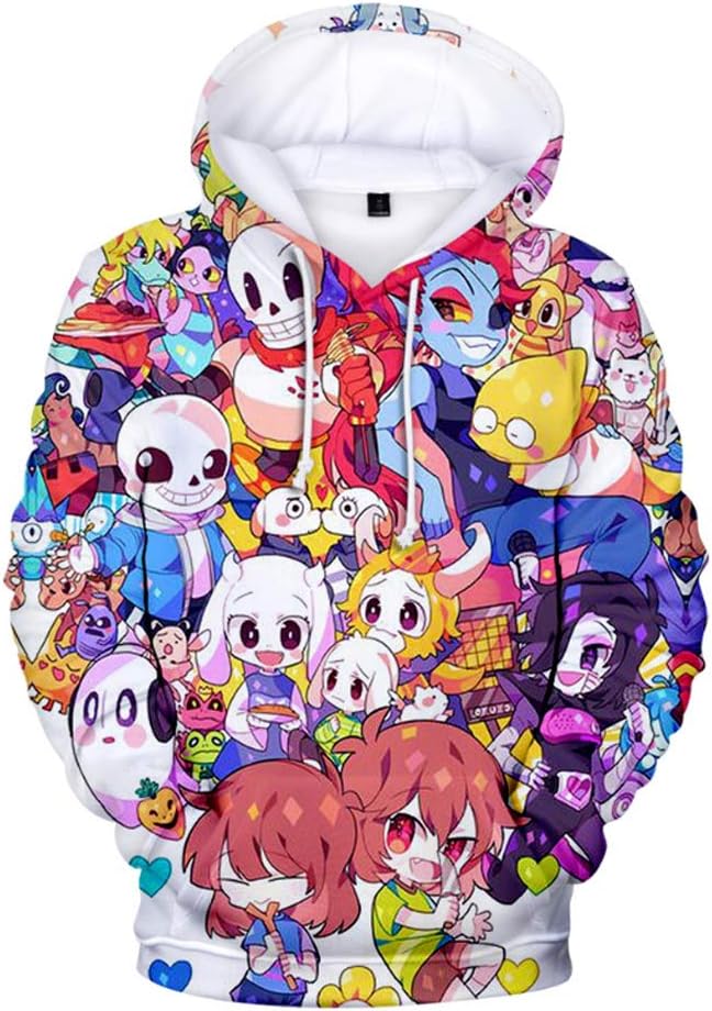 SWECOMZE Sans Skull Hoodie 3D Printed Pullover Sweatshirt Cosplay Costume