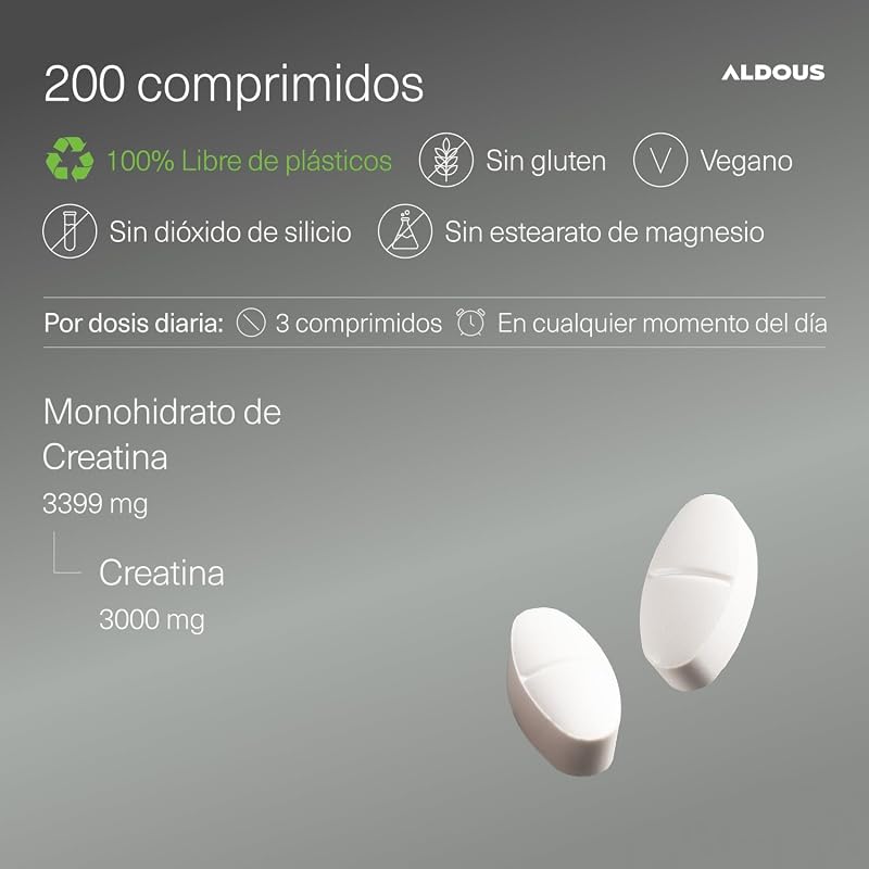 Creatina Monohidratada 3000 mg - 200 comprimidos - Creatina monohidrato