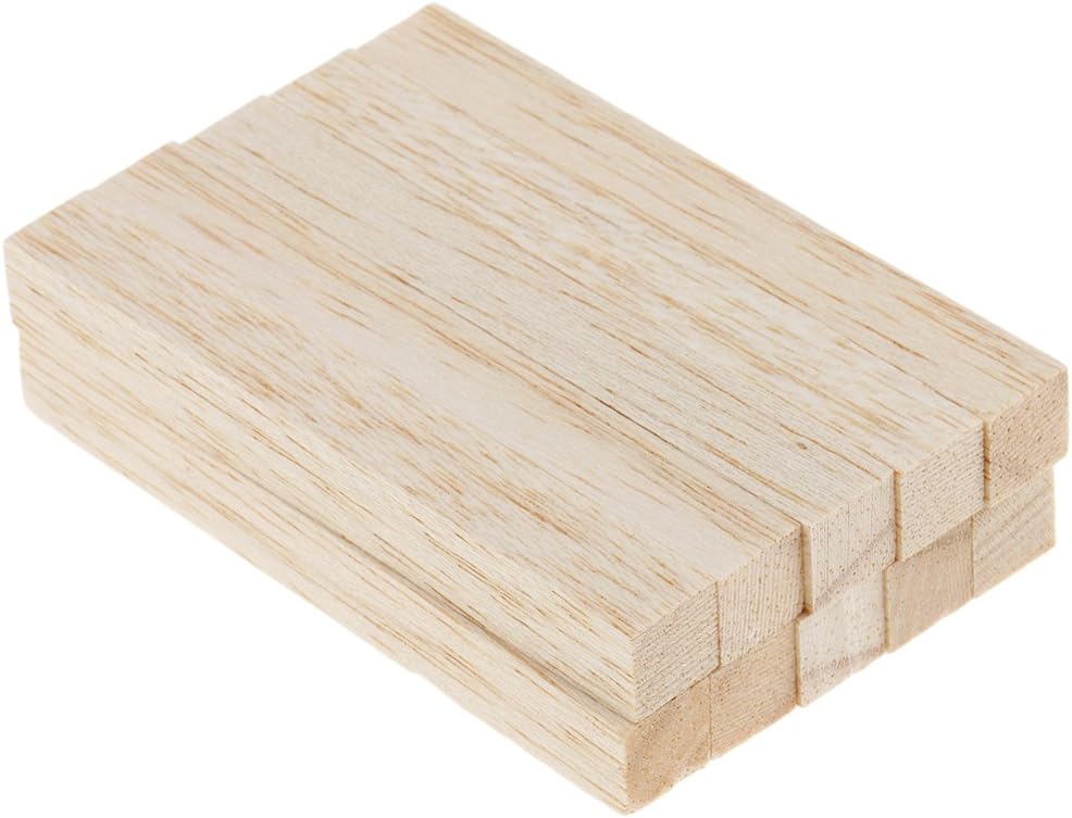 10 Piece Unfinished Wood Square Wooden Stick for Woodcrafts Woodworking