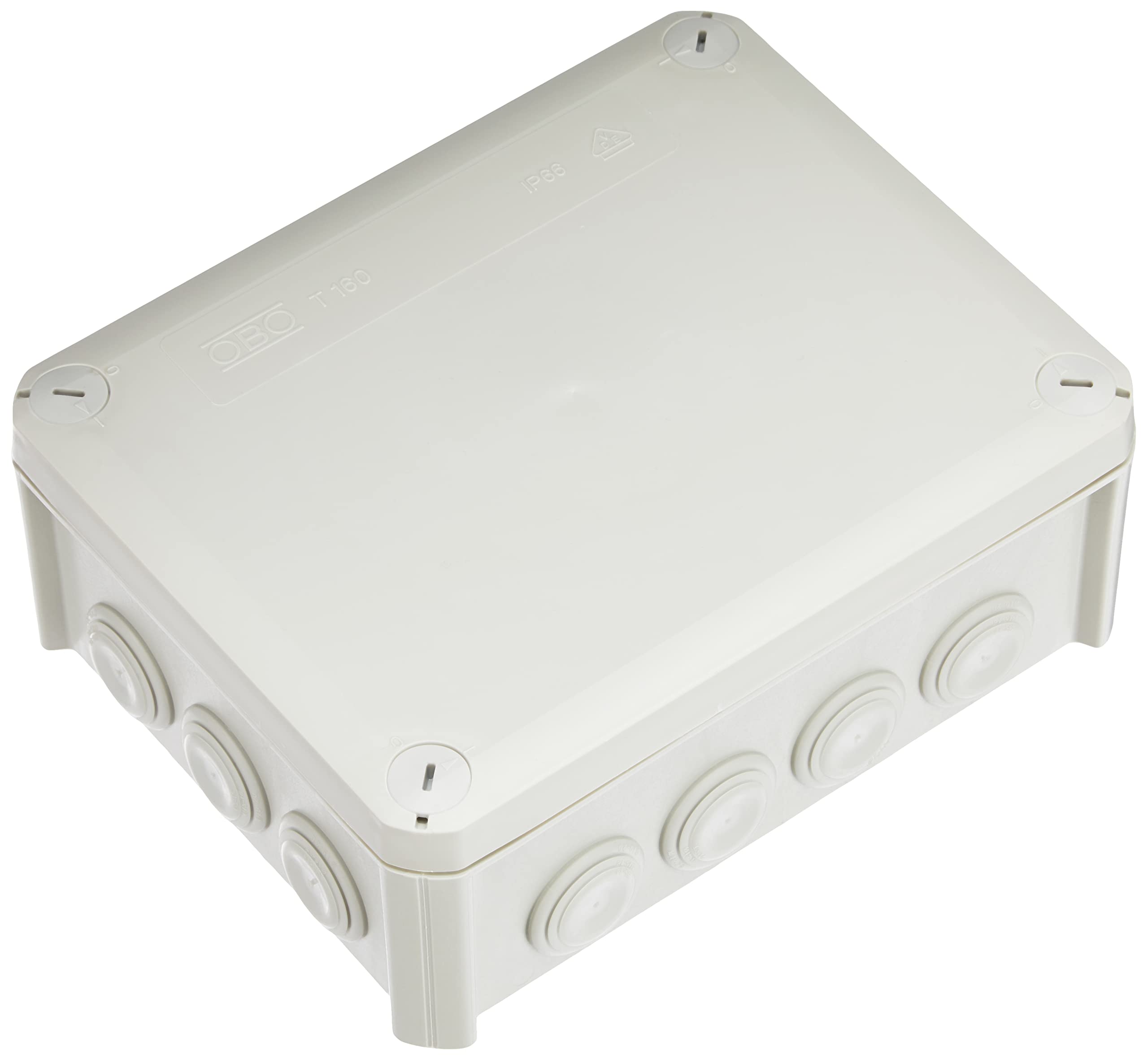 OBO Bettermann Bettermann Cable Junction Box T 160, IP66, 190 x 150 x 77 mm, Light Grey (RAL 7035)