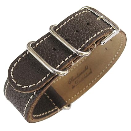 Germany 2-Piece MoD Military G10 22mm Brown Leather Mens Watch Strap