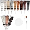 SEISSO Furniture Repair Kit Wood Filler - 12 Pcs Touch Up Wood Restore Set Filler 12 Colors Furniture Scratch Kit with Tools, Wood Repair Kit for Scratches, Stains, Scorch, Wooden Floor, Door, Table
