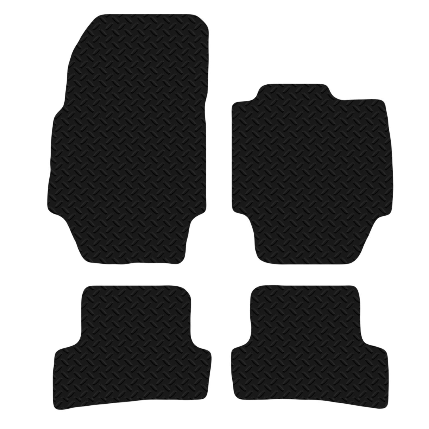 Carsio Car Mats For Renault Captur 2013-2018 3mm 4pc Set Tailored Fit Rubber Floor Mat Complete Accessory Black Custom Fitted - Anti-Slip Backing, Heavy Duty & Waterproof