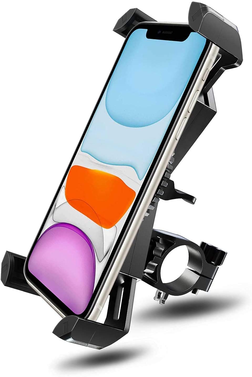 Amoner Bike Phone Holder Mount, 360ยฐ Rotatable Adjustable Universal Bicycle/Motorbike/Motorcycle Mobile Holder for 3.5-6.5 Inch Mobile Phones and GPS Devices