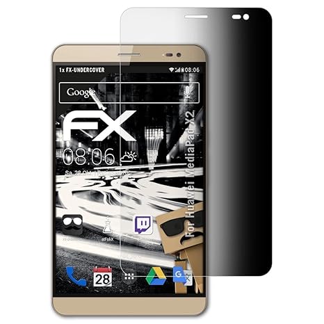 atFolix Blickschutzfilter für Huawei MediaPad X2 Blickschutzfolie, 4-Wege Sichtschutz FX Schutzfolie