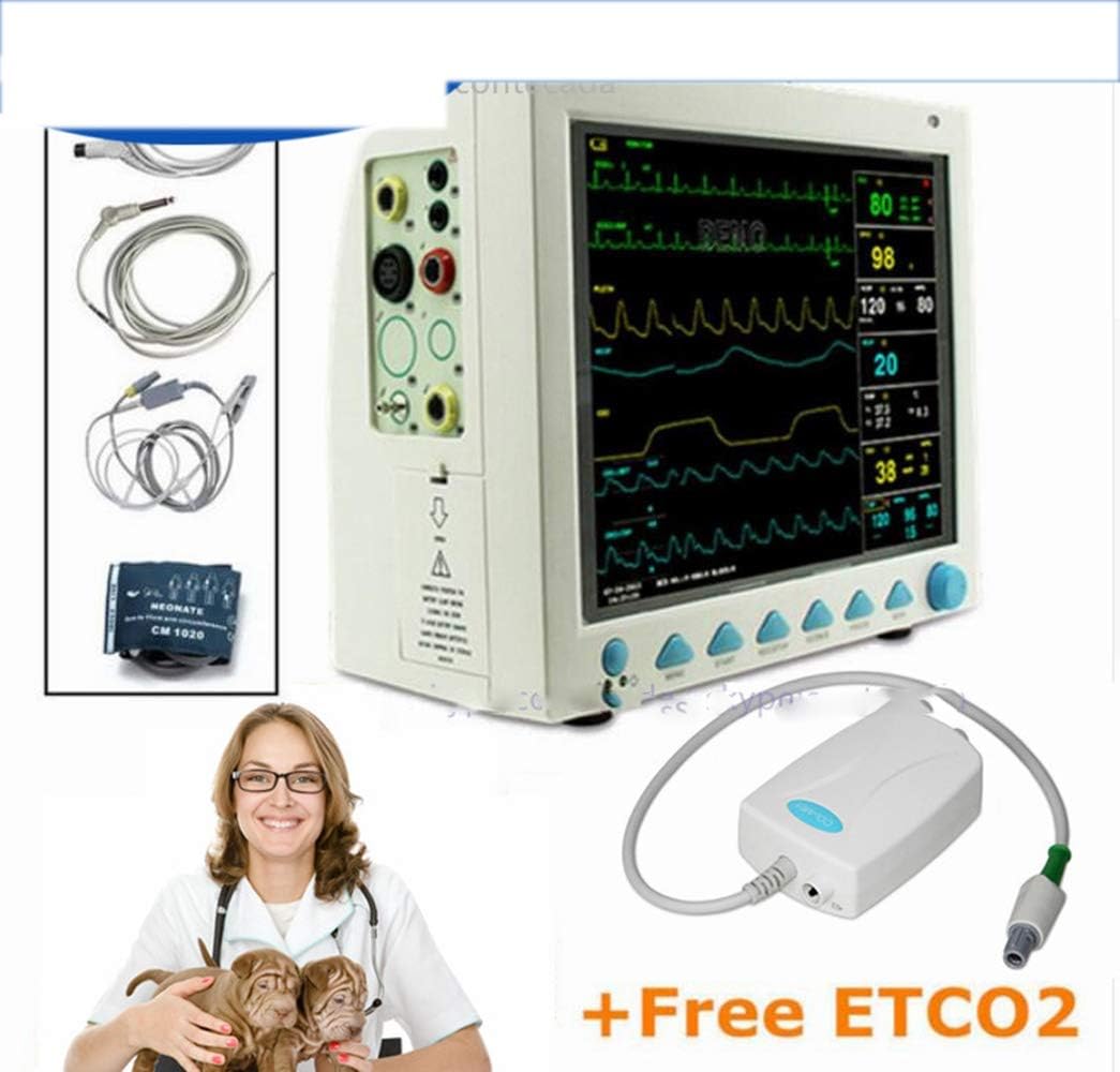 Guoz CMS8000 VET Veterinary Patient Monitor Capnograph Vital Signs 7 Parameter +ETCO2 ICU