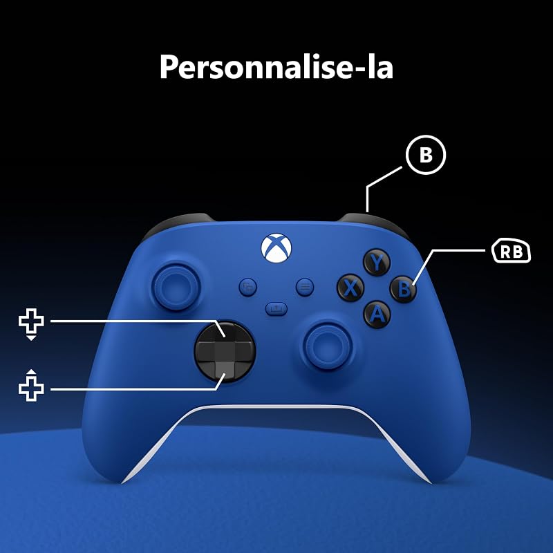 Manette sans fil Shock Blue Series X|S, One, PC, téléviseurs, mobiles et plus