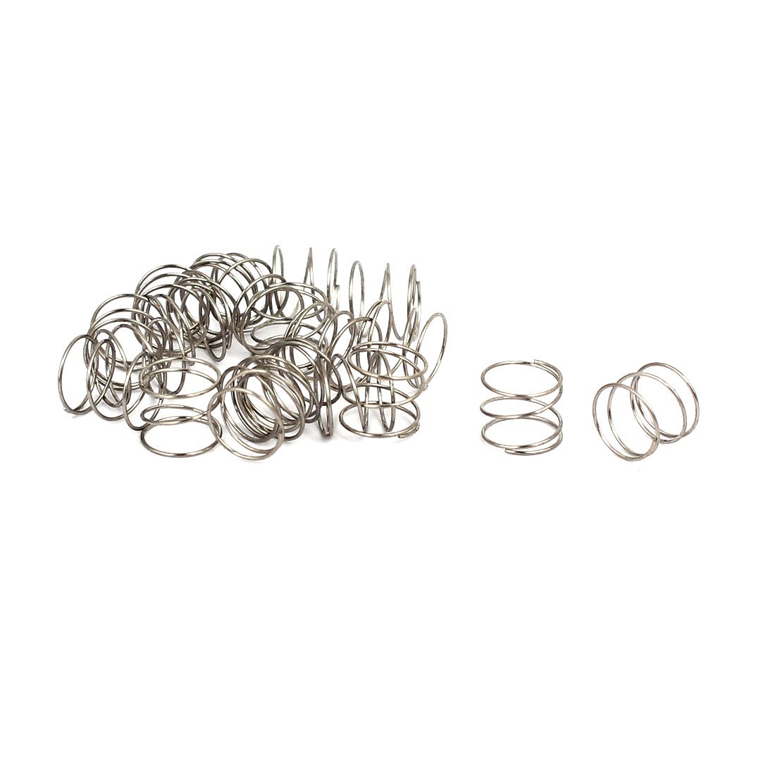 sourcingmap Compression Spring,304 Stainless Steel,6mm OD,0.3mm Wire Size,5mm Free Length,Silver Tone,20Pcs