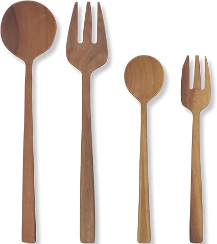 Amazon Co Jp ナガオ サオの木 ディナーカトラリーセット 4本 木製 ナチュレ ホーム キッチン