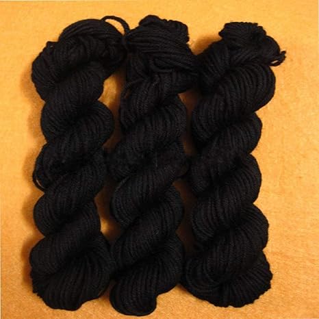 Amazon Welliestr 3つのかせ手染め黒梳毛重量ウール編み糸 150グラム 編み物 毛糸 通販