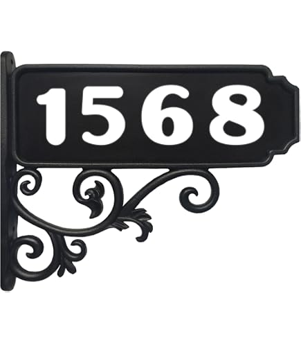 Personalized Address Plaque – Hand-Carved Lawn Sign, 12" X 5.9", Heavy Duty Cast Metal With 2 Stakes, For Driveway & Garden