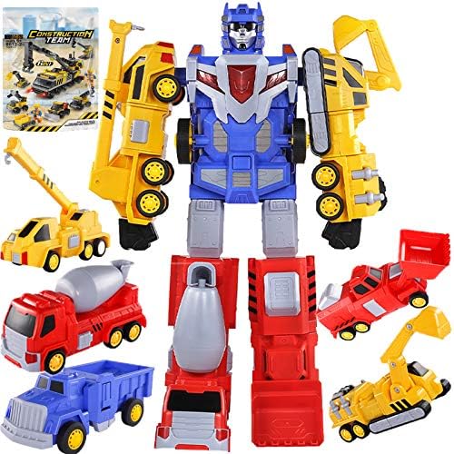 سعر Construction Vehicles Transform into Robot Action Figures,Kids 5 in