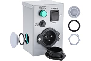 Finderomend Generator Transfer Switch, NEMA 5-20P Pre-drilled Power Inlet Box, 20Amp 125V with Indicator Light & Circuit Brea