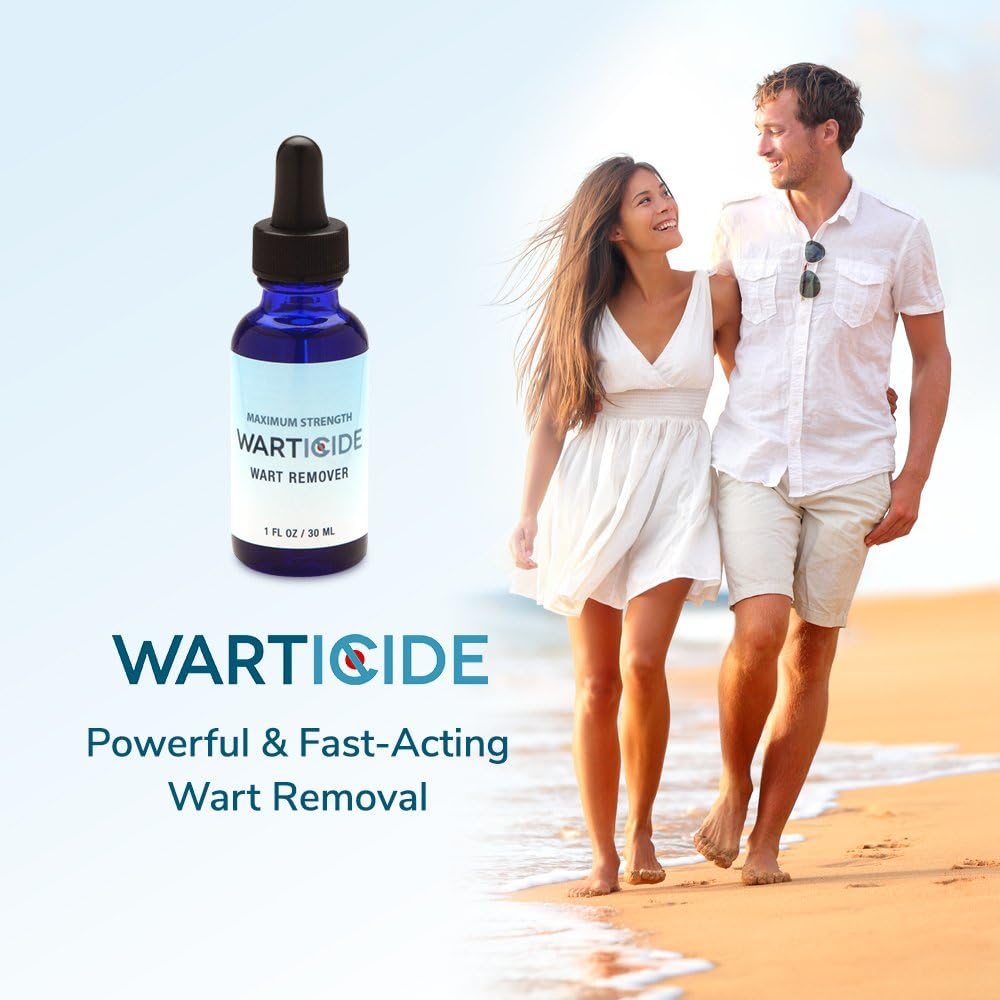WARTICIDE Fast-Acting Wart Remover - Plantar and Genital Warts Treatment, Attacks Warts On Contact, Easy Application (1 Bottle): Health & Personal Care