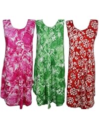 Lots Of 3 Womens Sundress Button Front Summer Fashion Beach Cover Up Caftan Tank Dress
