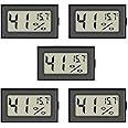 Mini Hygrometer, 5-Pack Small Thermometer Hygrometer Digital LCD Monitor Indoor Outdoor Humidity Meter Gauge for Humidifiers 