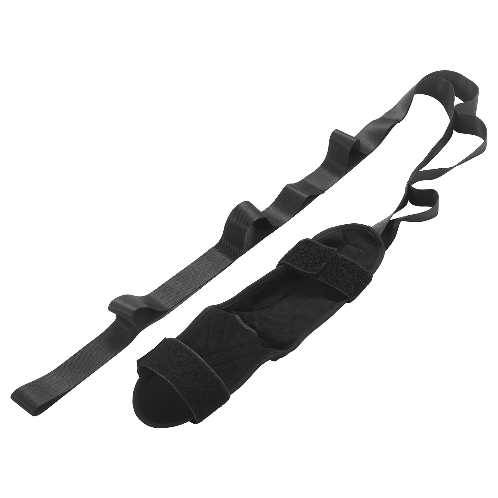 Shanrya Leg Ankle Brace Support Stretch Belt, Oxford Fabric Tear Resistant Yoga Flexibility Leg Stretcher Strap Wear resistance Black for Sports Exercise