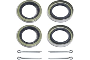 OZISENS 4pcs ID 1.719" x OD 2.565" Trailer Axle Hub Wheel Grease Seals with 4pcs Cotter Pins for Dexter 010-019-00 (10-19),Transcom 171255TB National 473336,3500lb #84 Spindle E-Z Lube Axles