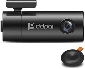 DDPai Mini 1080P Smart Dash Cam, Remote Snapshot Button, F1.8 Aperture, Sony Exmor CMOS Image Sensor, G Sensor, 330Degree Rotating, Black
