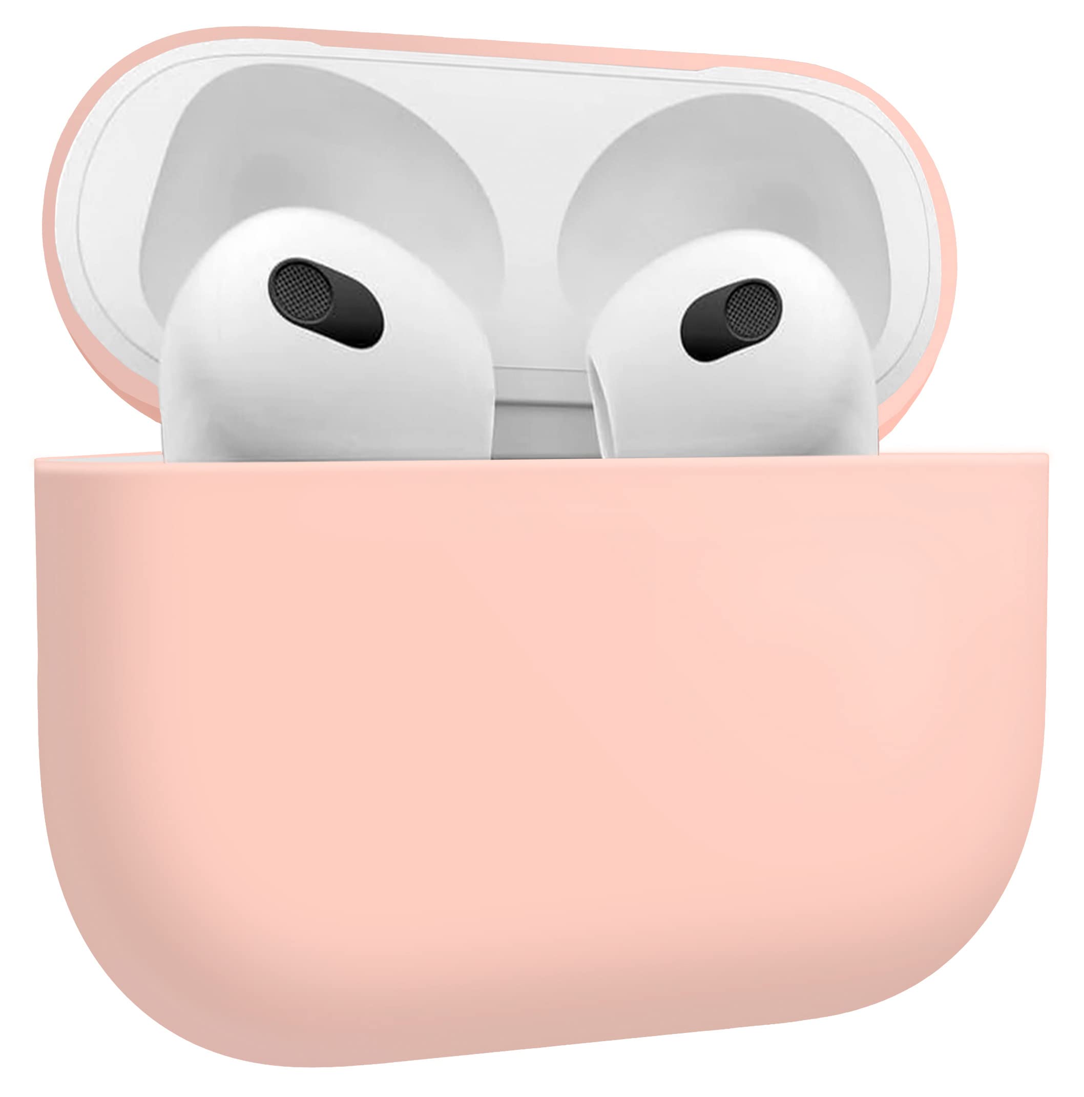 MyGadget Silicone Case compatible with Apple AirPods 3rd Generation - Shockproof Cover for Bluetooth Earphones - Anti-Slip Skin in Matte Pink