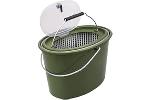 VPEAMGZ Minnows Live Bait Bucket, 5L/10L Double Layer Fishing Bucket Breathable Mesh, Dual Storage Barrel for Camping