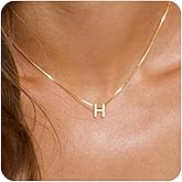 Initial Necklaces for Women Trendy, 14K Gold Plated Dainty A-Z Letter Pendant Necklaces Cute Personalized Name Necklace Non Tarnish Fashion Accessories Trendy Stuff Gold Jewelry Christmas Gifts for Mom