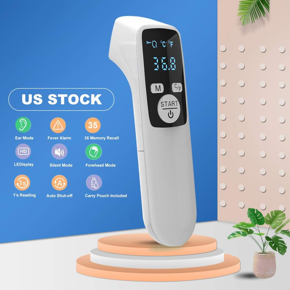 Thermometer for Fever,Ear Thermometer and Non-Contact Medical Thermometer-Digital Infrared Thermometer Forehead for Adults Baby Kids Children,Indoor and Outdoor Use
