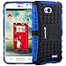 NECALON Fosmon [Rugged] LG Realm Case - HYBO-Ragged Heavy Duty Hybrid Protective Cover with Kickstand (Blue)
