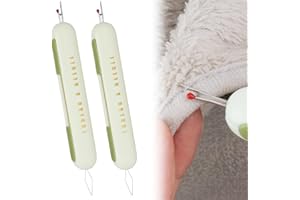 TOOVREN 2PCS 2 in 1 Needle Threader Seam Ripper Upgraded Thread Seam Ripper Needle Threading and Seam Remover Seam Ripper Tool Needle Threaders for Hand Sewing Knitting Craft Quilting Supplies(Green)