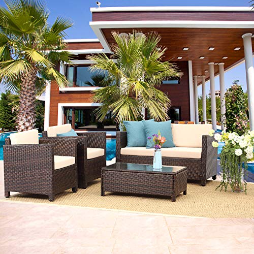 Wisteria Lane Patio Furniture Set, 4 Piece Outdoor Conversation Sets