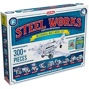 Schylling Steel Works Mechanical Multi-Model Construction Building Kit