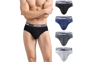 wirarpa Men's Cotton Stretch Underwear Support Briefs Wide Waistband Multipack