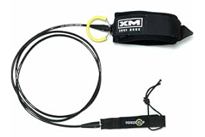 XM SURF MORE XM SURF River Power-Clip Surfboard Leash Knee/Calf, Detachable Ankle Clip, COMP Cord Thickness (.220 in.), Choose Length and Color, Key Pocket, Unbreakable Swivels, Detachable Railsaver, Made in USA