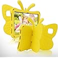 FunnyWin iPad Mini 6/5 Tablet Case for Kids - 8.3" Butterfly Design With Kickstand, Light EVA Full Body Drop Protection, Rugged Shockproof for Girls (Yellow)