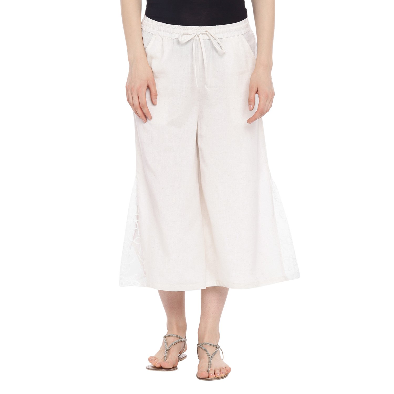 akkriti by pantaloons women's rayon relaxed palazzo