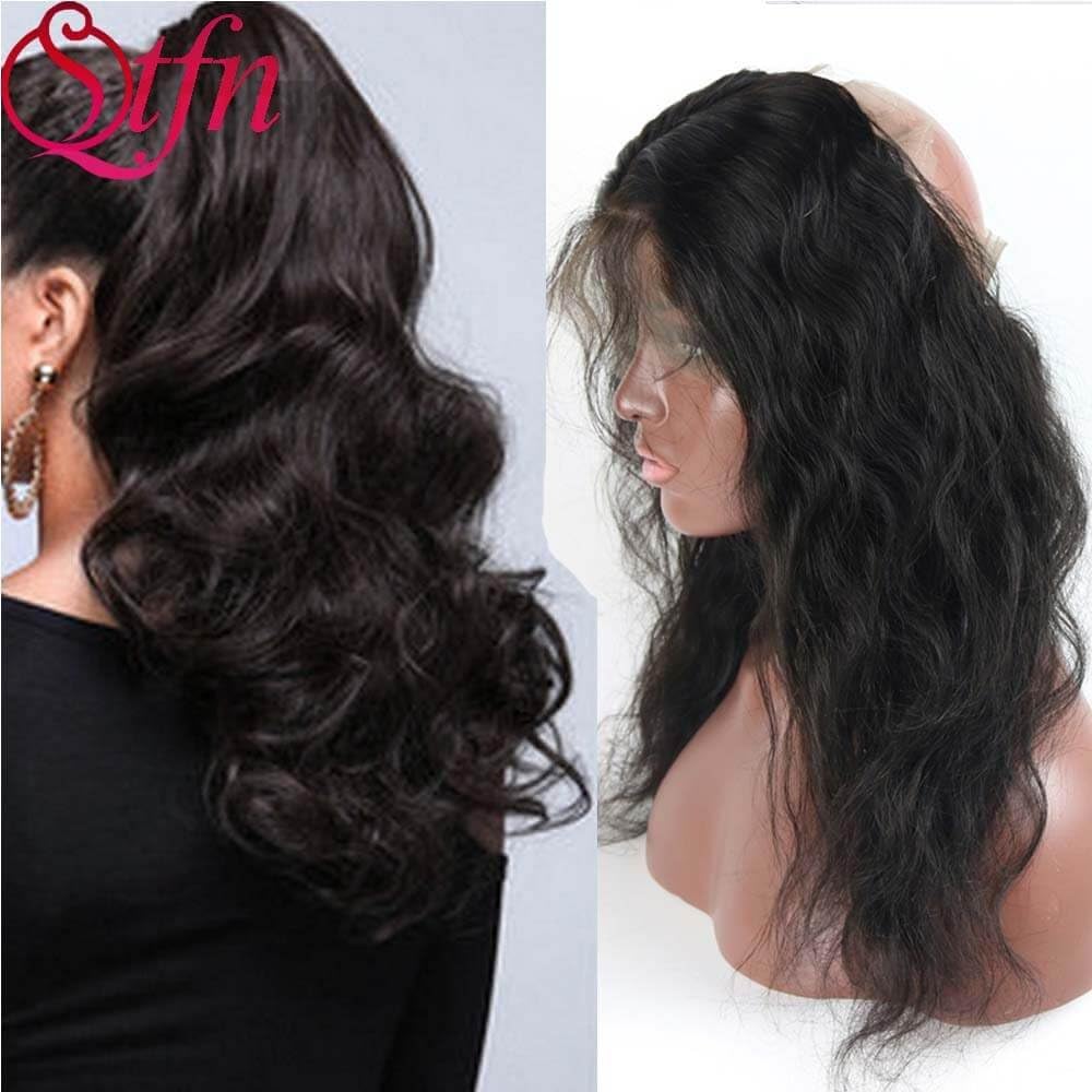 Body Wave Free Part 360 Lace Frontal Lace Closure Brazilian Virgin Human Hair Closures Natural Color Unprocessed Natural Hair Line Swiss Lace Qtfn Hair 16inch